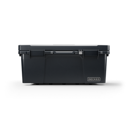 DECKED Sixer 16 Case - Includes one (1) weatherproof 16-liter latching case and one (1) Cargo Tray - In Black with black latches by DECKED