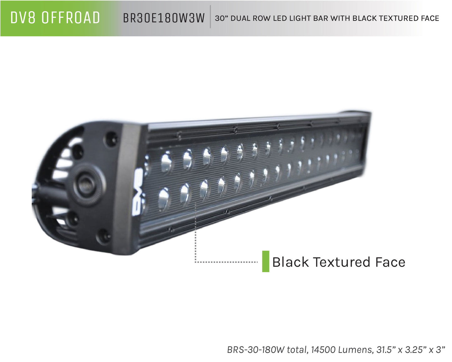 DV8 Offroad 30 in. Dual Row LED Light Bar; Black Face by DV8 Offroad