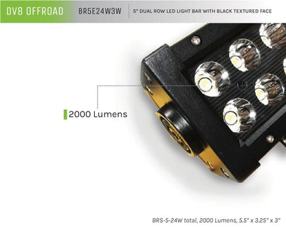 DV8 Offroad 5 in. Dual Row LED Light Bar; Black Face by DV8 Offroad