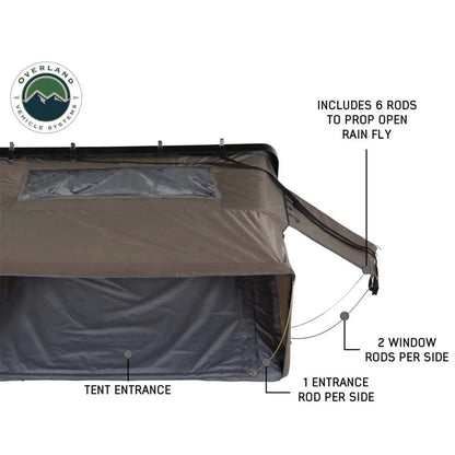 OVS HD Bushveld 2 - Cantilever Hard Shell Roof Top Tent, 2 Person, Grey Body & Green Rainfly by OVS