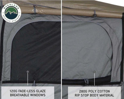OVS HD Bushveld 2 - Cantilever Hard Shell Roof Top Tent, 2 Person, Grey Body & Green Rainfly by OVS