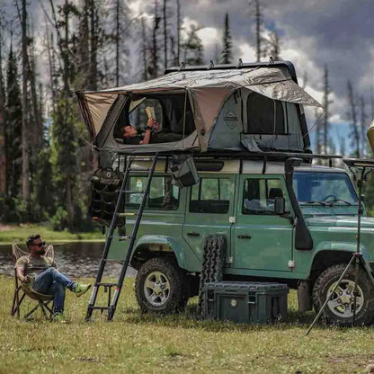 OVS HD Bushveld 2 - Cantilever Hard Shell Roof Top Tent, 2 Person, Grey Body & Green Rainfly by OVS