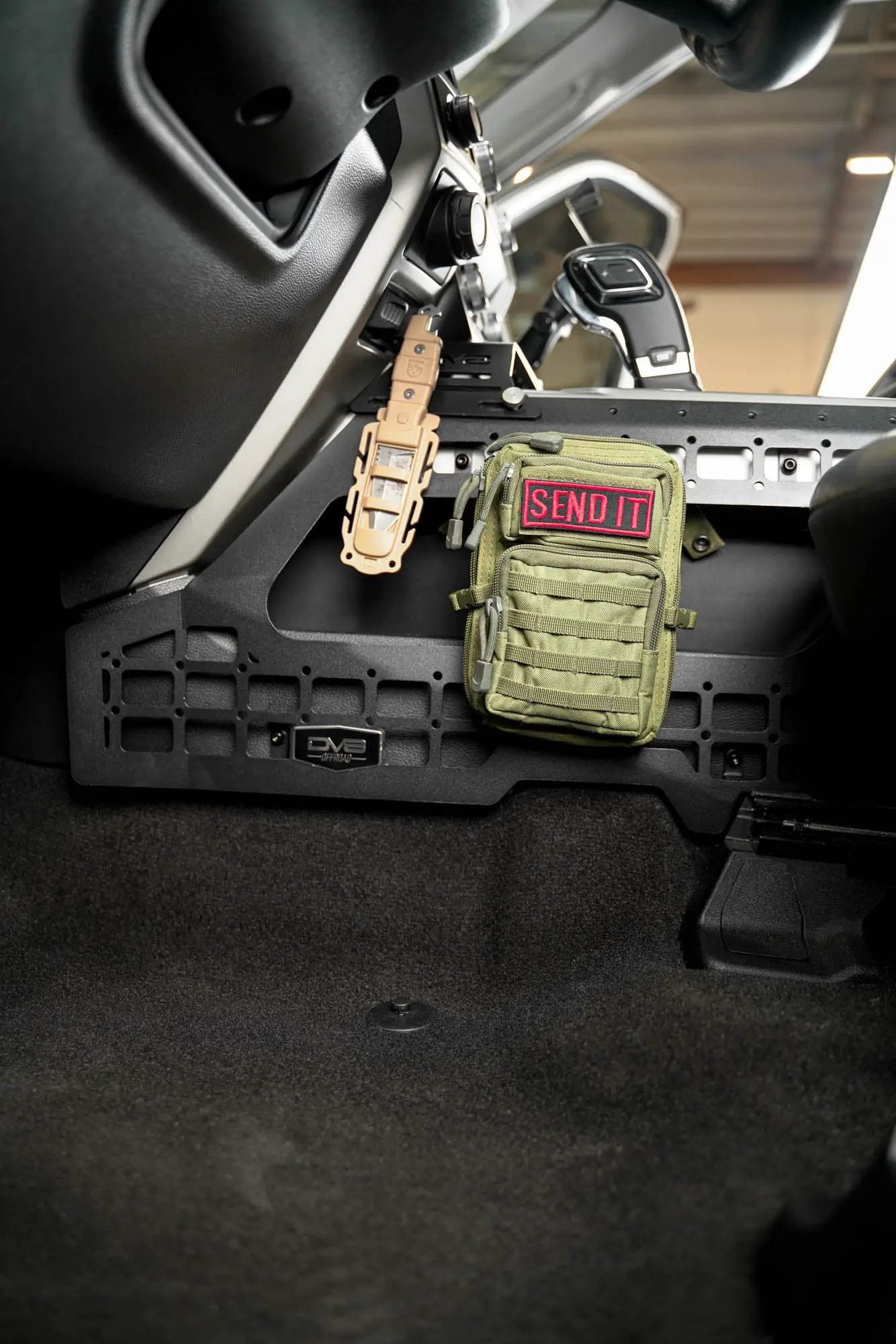 DV8 Offroad 2015-2020 Ford F-150 & 2017-2021 F-250/350 Center Console Molle Panels & Device Mount by DV8 Offroad