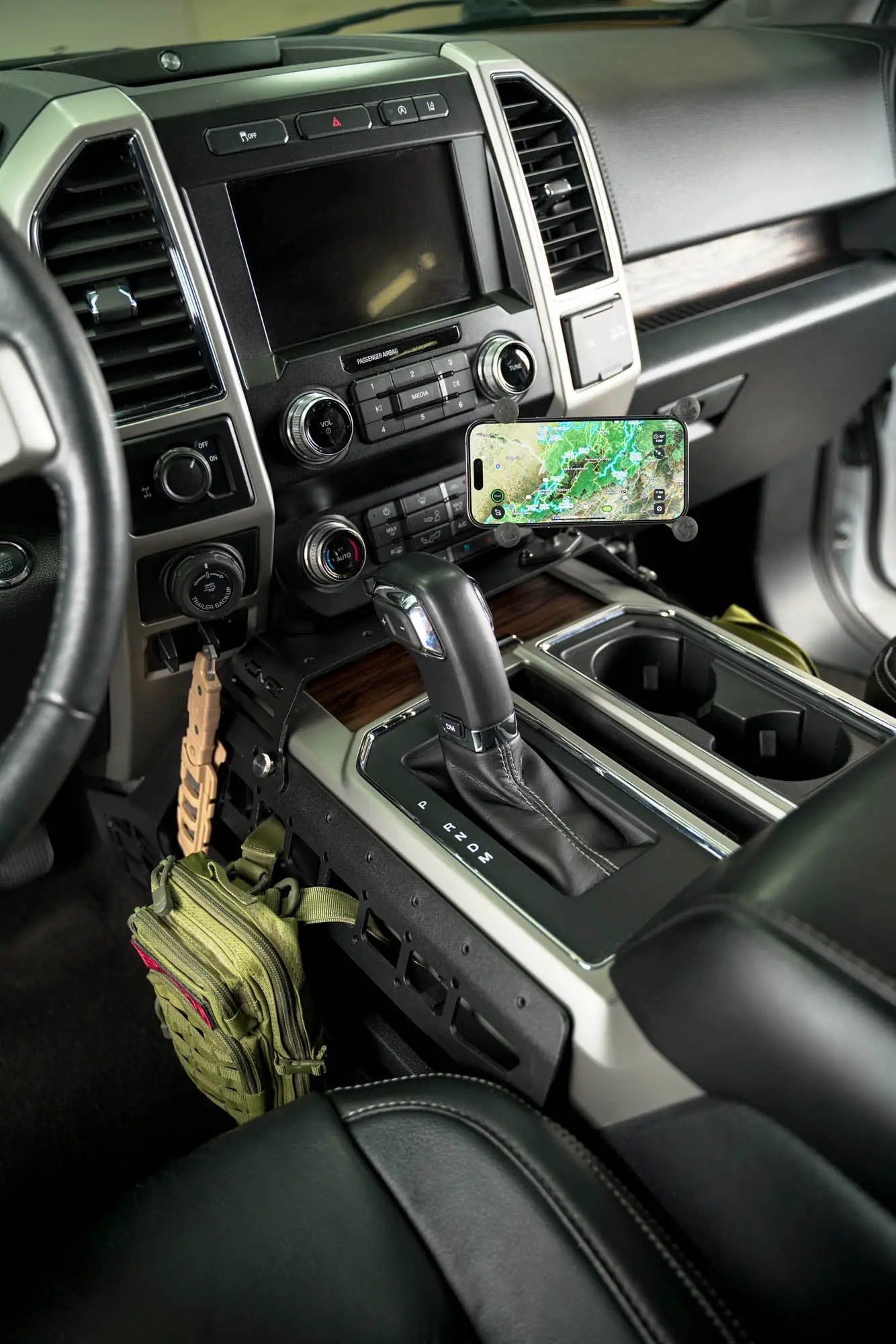 DV8 Offroad 2015-2020 Ford F-150 & 2017-2021 F-250/350 Center Console Molle Panels & Device Mount by DV8 Offroad