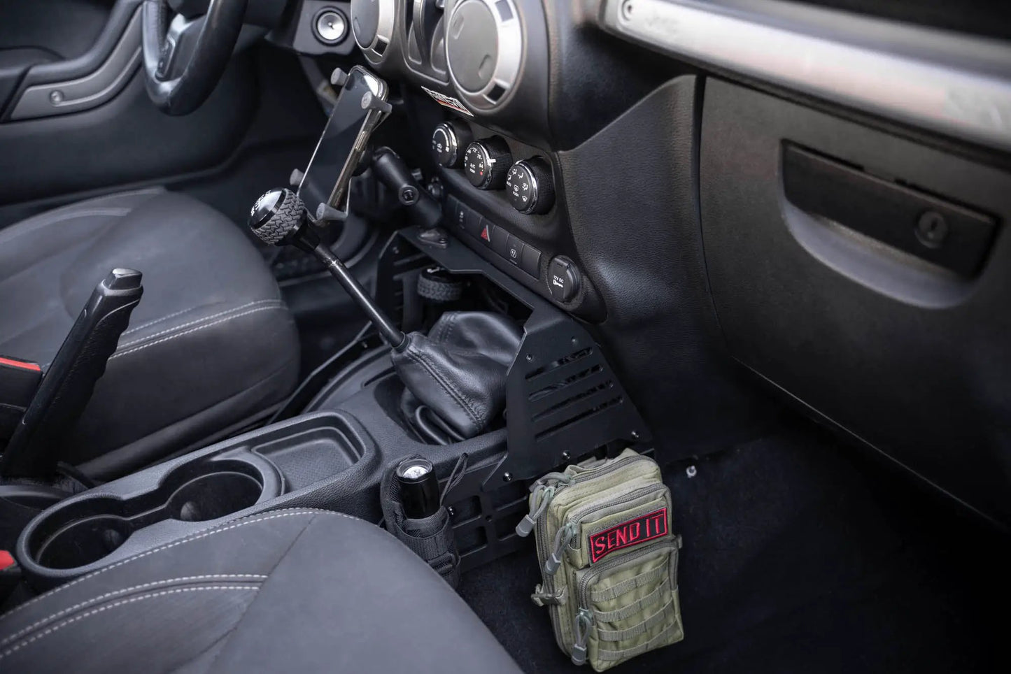 DV8 Offroad Jeep Wrangler JK Center Console Molle Panels & Device Bridge by DV8 Offroad