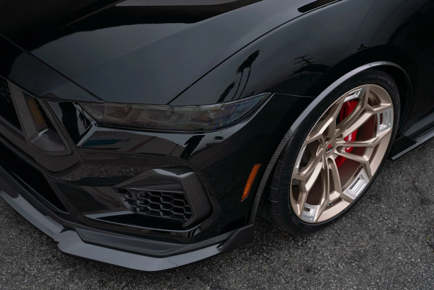 NYTOP 2024-Current Ford Mustang GT Dry Carbon Side Grille Trim Cover