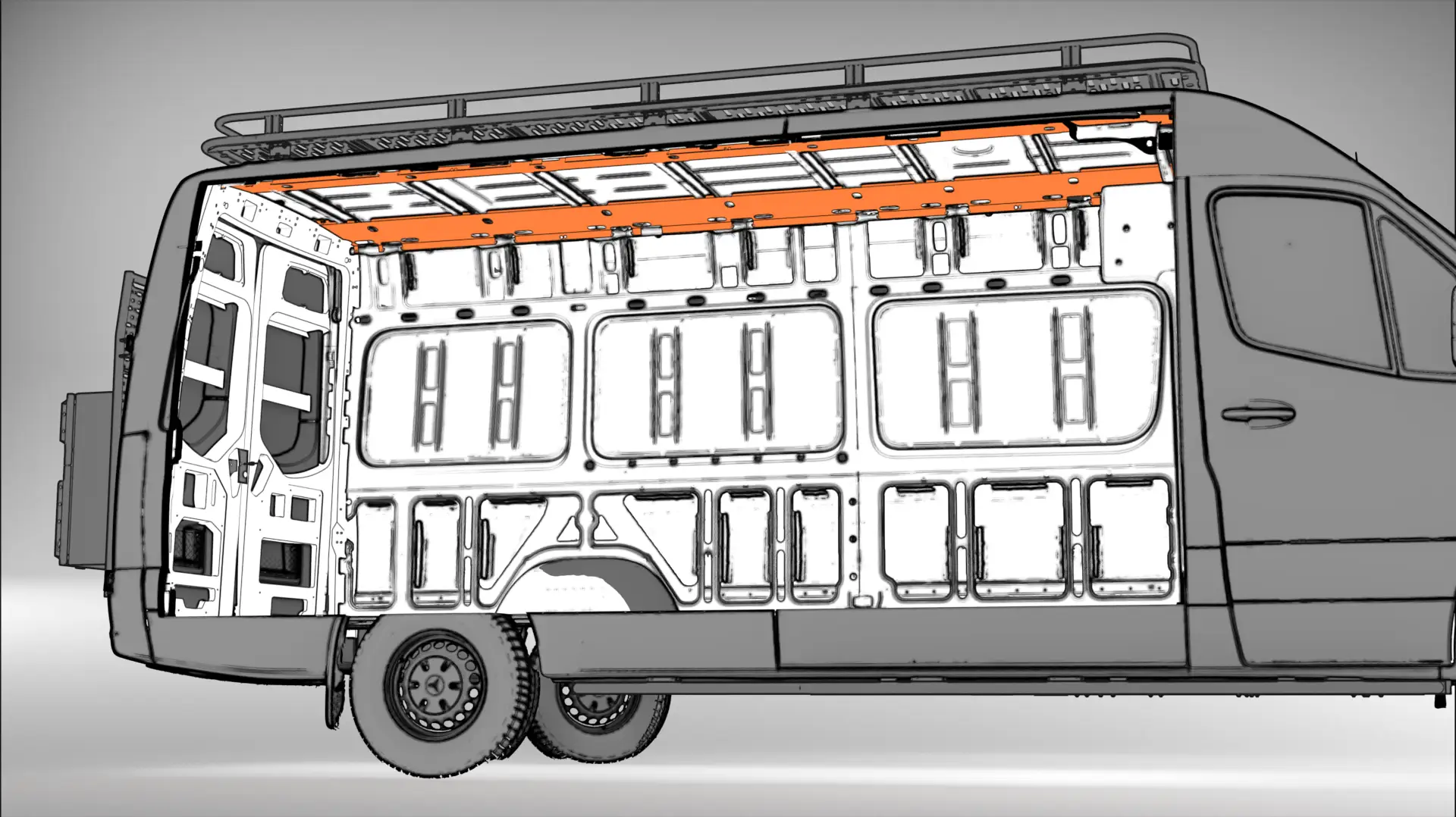 Flatline Van Co. Sprinter 170 Ceiling Structure Kit by Flatline Van Co.