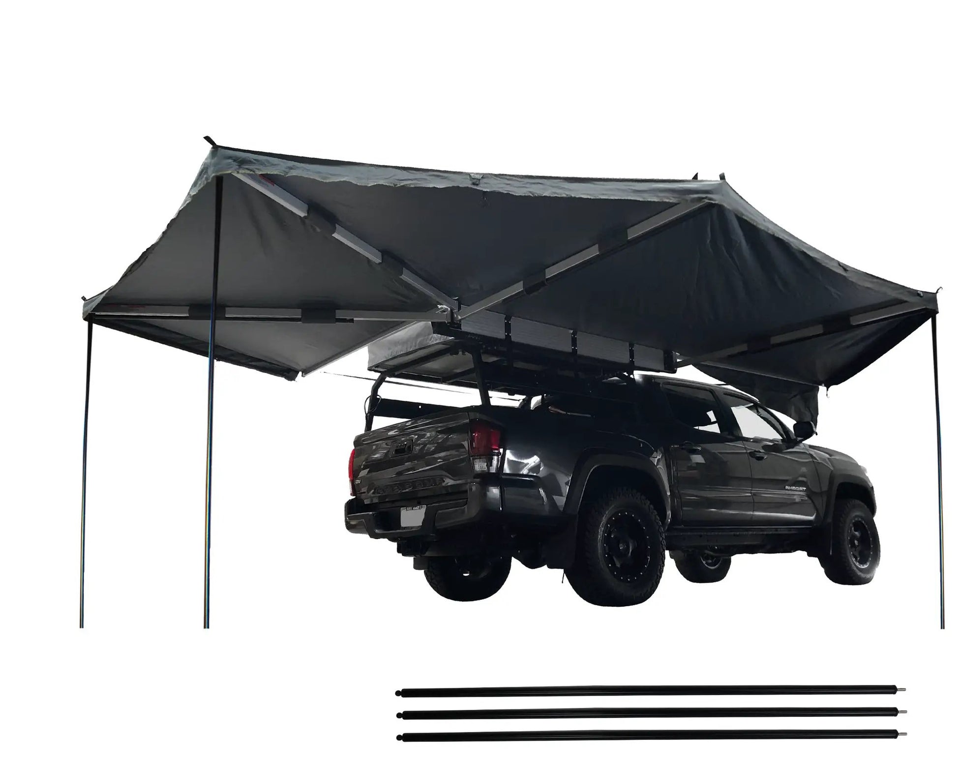 OVS HD Nomadic 270 - Awning, Driver Side, Grey Body, Green Trim & Black Travel Cover - No Brackets, No Hardware, No Accessories by OVS