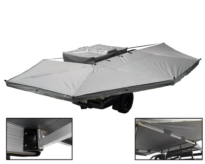OVS HD Nomadic 270 - Awning, Driver Side, Grey Body, Green Trim & Black Travel Cover - No Brackets, No Hardware, No Accessories by OVS