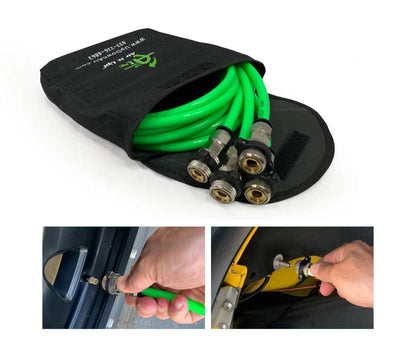 UDA 4 Tire Inflation System Universal With Box, Fittings, Hoses & Storage Bag - Black by UDA