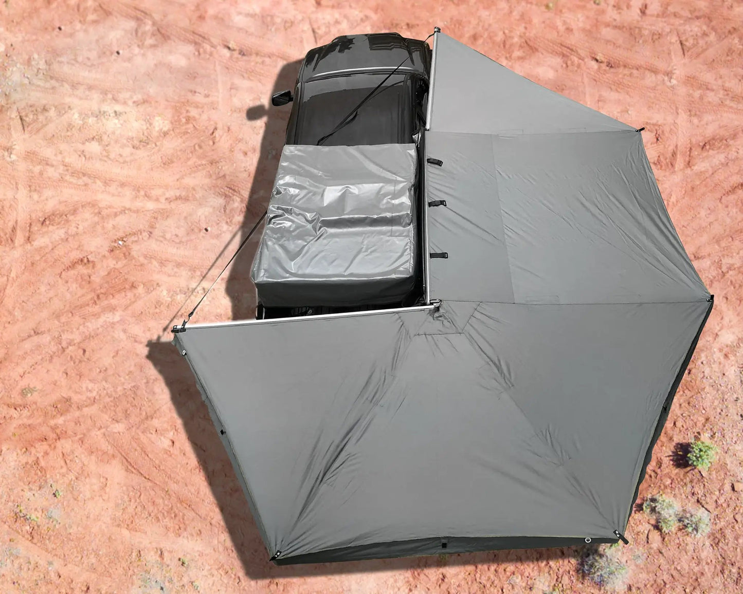 OVS HD Nomadic 270 - Awning, Driver Side, Grey Body, Green Trim & Black Travel Cover - No Brackets, No Hardware, No Accessories by OVS