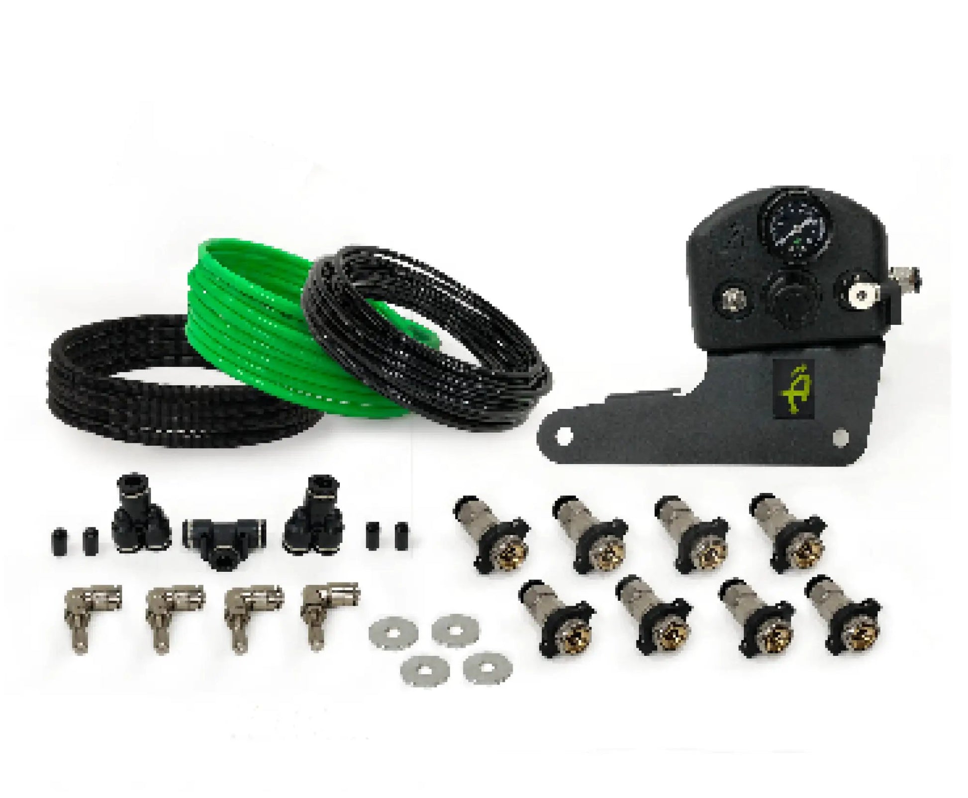 UDA 4 Tire Inflation System - Engine Mount With Box, Fittings, Hoses & Storage Bag - Black by UDA