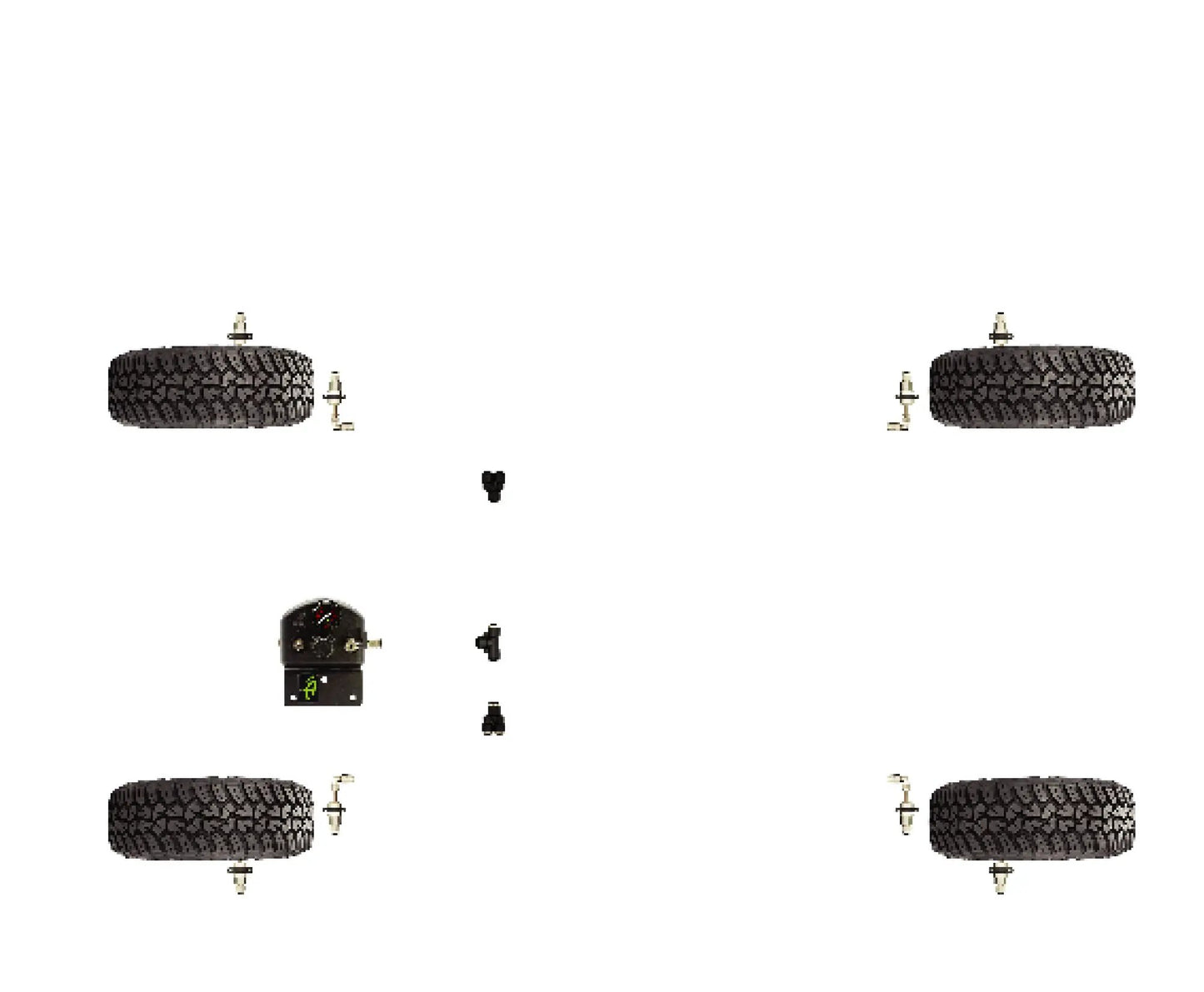 UDA 4 Tire Inflation System Universal With Box, Fittings, Hoses & Storage Bag - Black by UDA