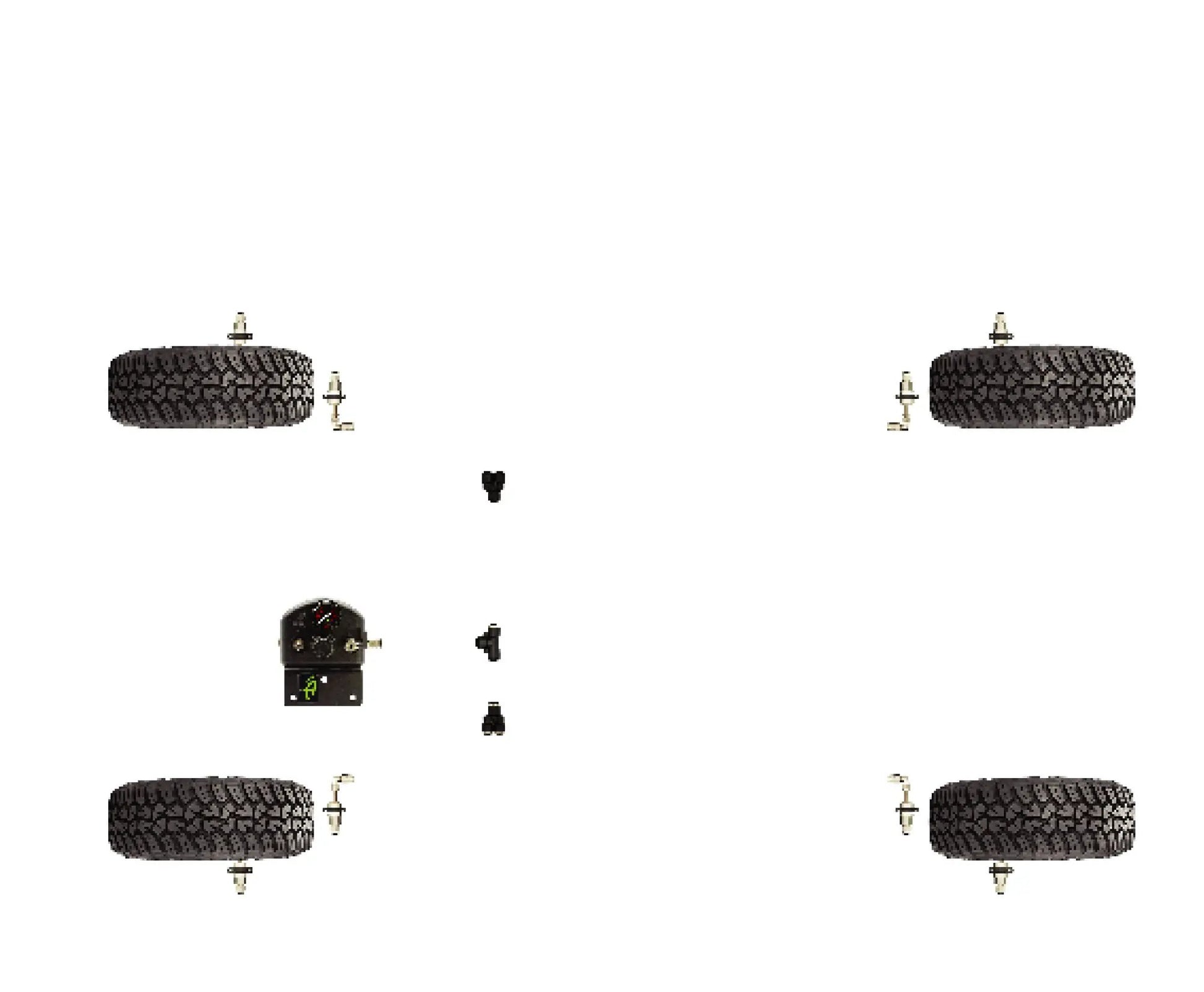 UDA 4 Tire Inflation System Universal With Box, Fittings, Hoses & Storage Bag - Black by UDA