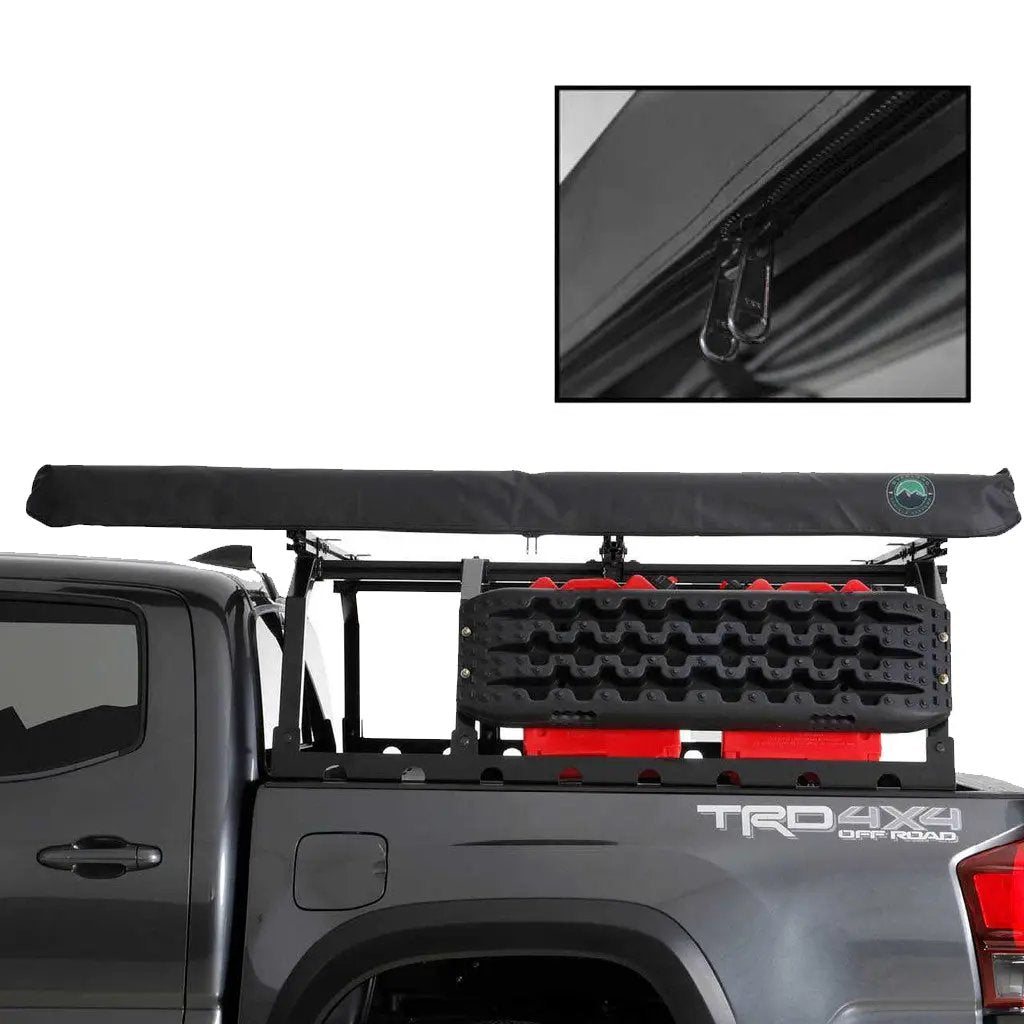 OVS HD Nomadic 2.5 - Awning, 8.0' Long, Grey Body, Green Trim & Black Travel Cover by OVS