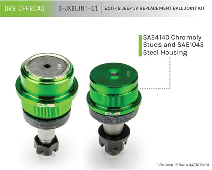 DV8 Offroad 07-18 Jeep JK W/ D30 OR D44 Replacement Ball Joint Kit by DV8 Offroad