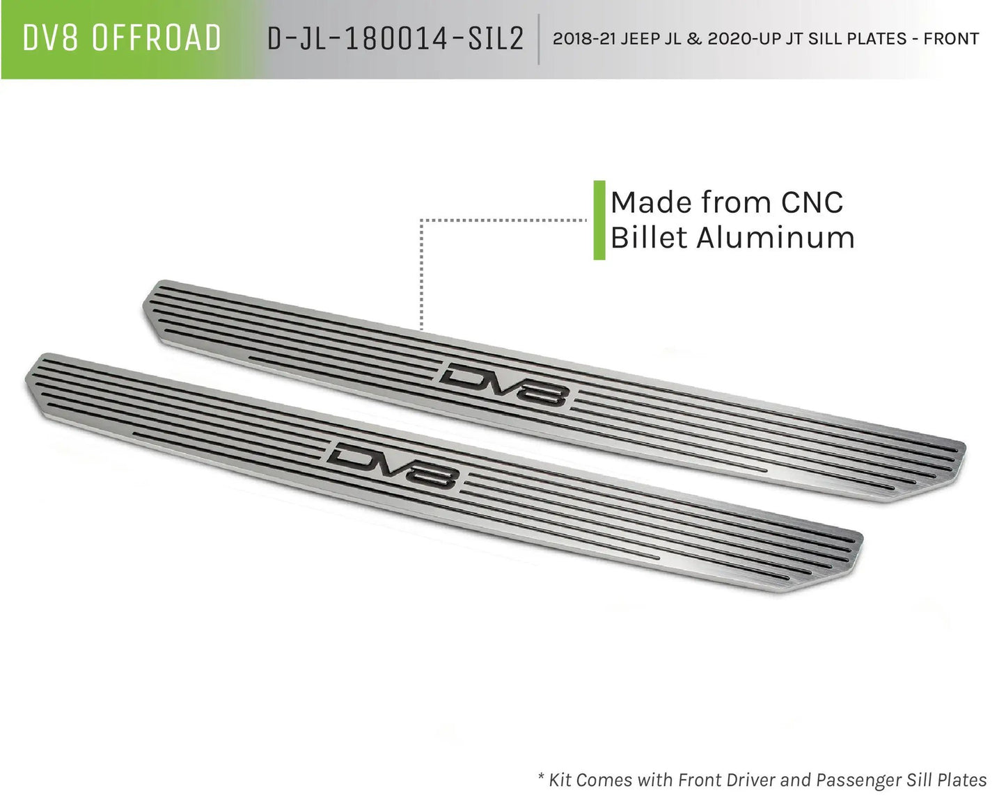 DV8 Offroad Jeep JL/Gladiator Front Sill Plates with DV8 Logo by DV8 Offroad