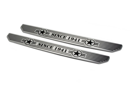 DV8 Offroad Jeep JL/Gladiator Front Sill Plates with in.Since 1942 in. Logo by DV8 Offroad