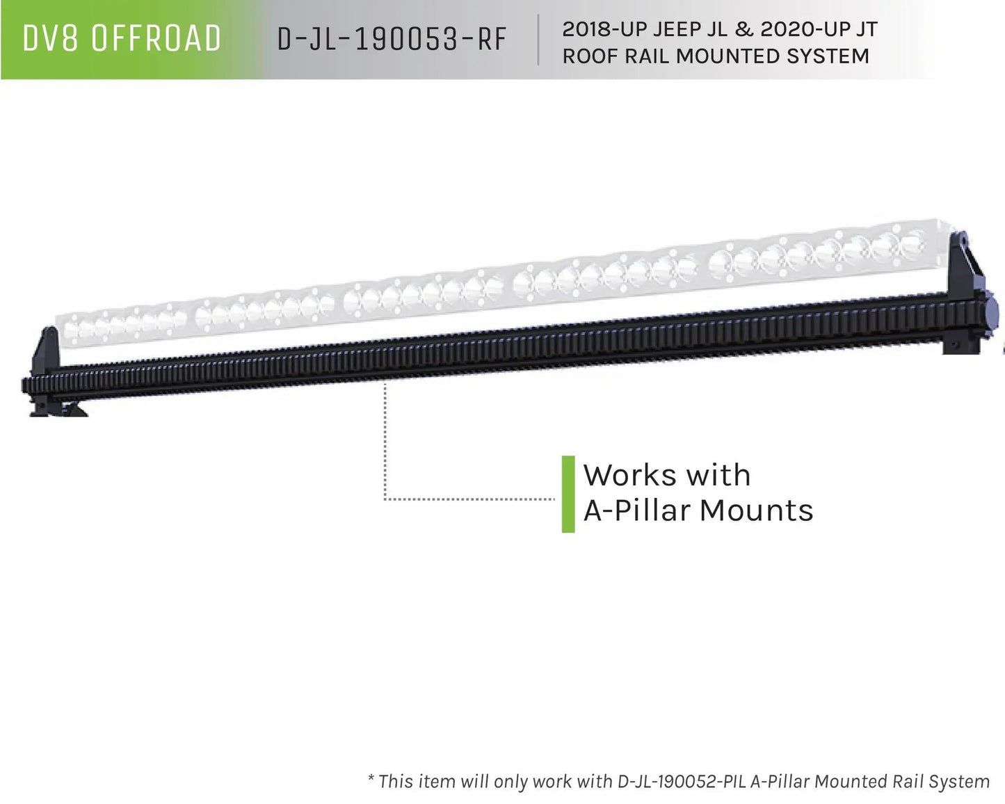 DV8 Offroad 18-21 Jeep Wrangler JL Roof Rail Mounted System by DV8 Offroad