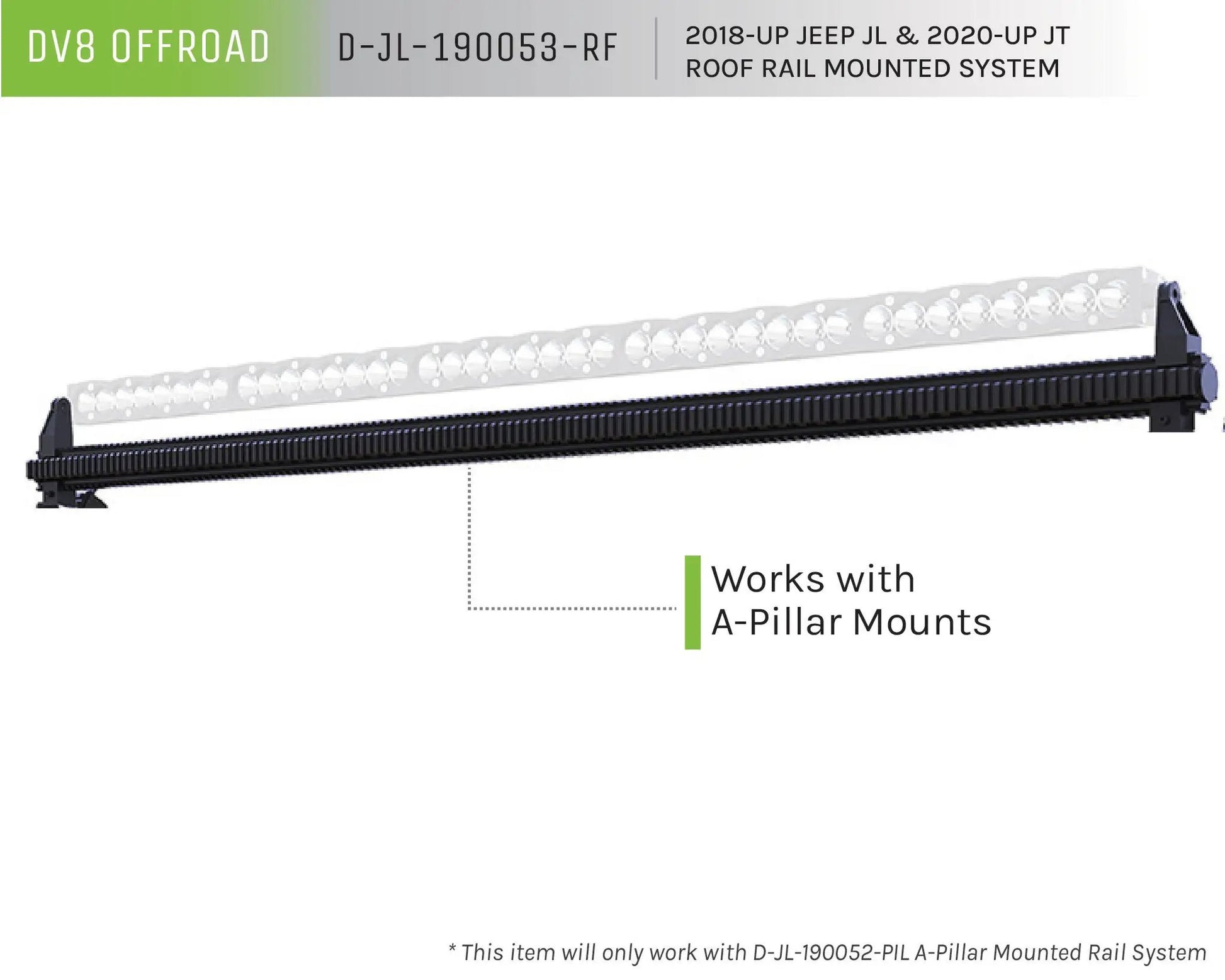 DV8 Offroad 18-21 Jeep Wrangler JL Roof Rail Mounted System by DV8 Offroad