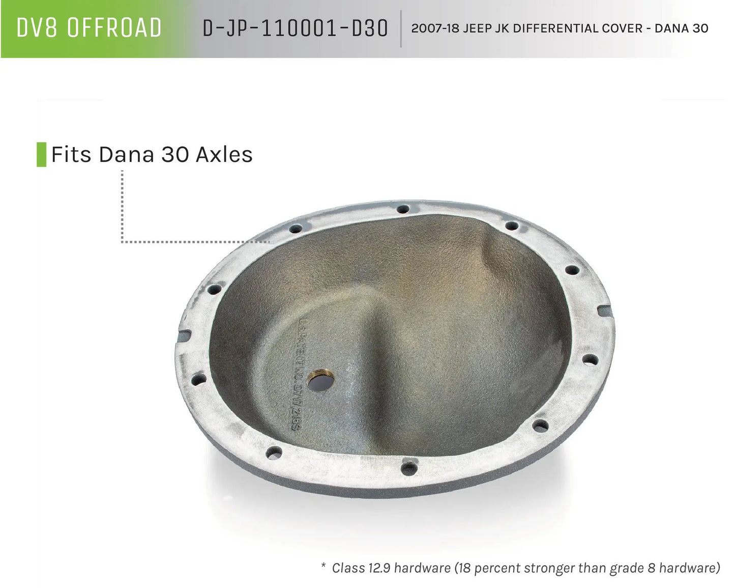 DV8 Offroad 07-18 Jeep JK W/ D30 AXLE Differential Cover; Dana 30 by DV8 Offroad