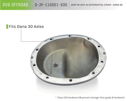 DV8 Offroad 07-18 Jeep JK W/ D30 AXLE Differential Cover; Dana 30 by DV8 Offroad
