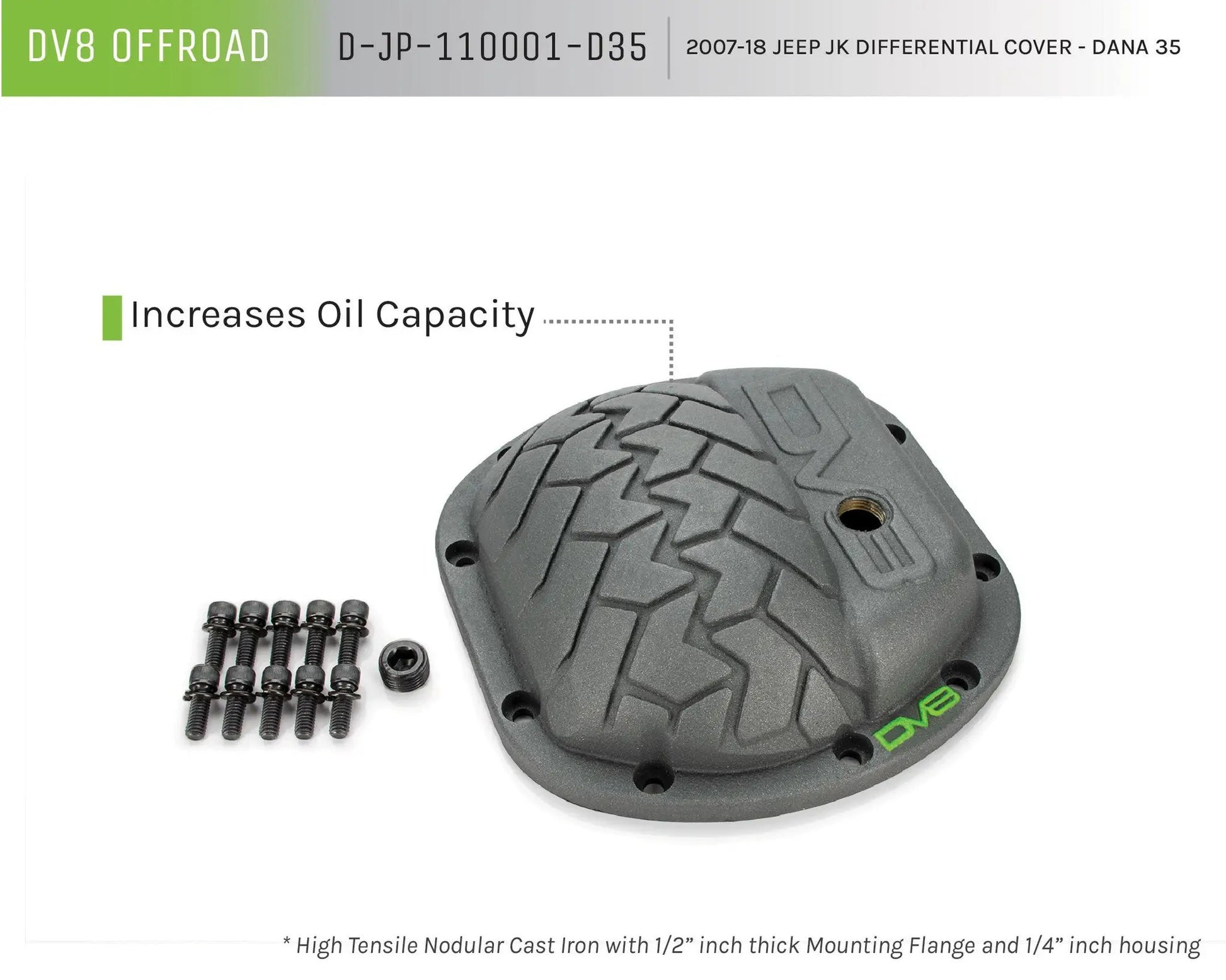 DV8 Offroad 07-18 Jeep JK W/ D35 AXLE Differential Cover; Dana 35 by DV8 Offroad