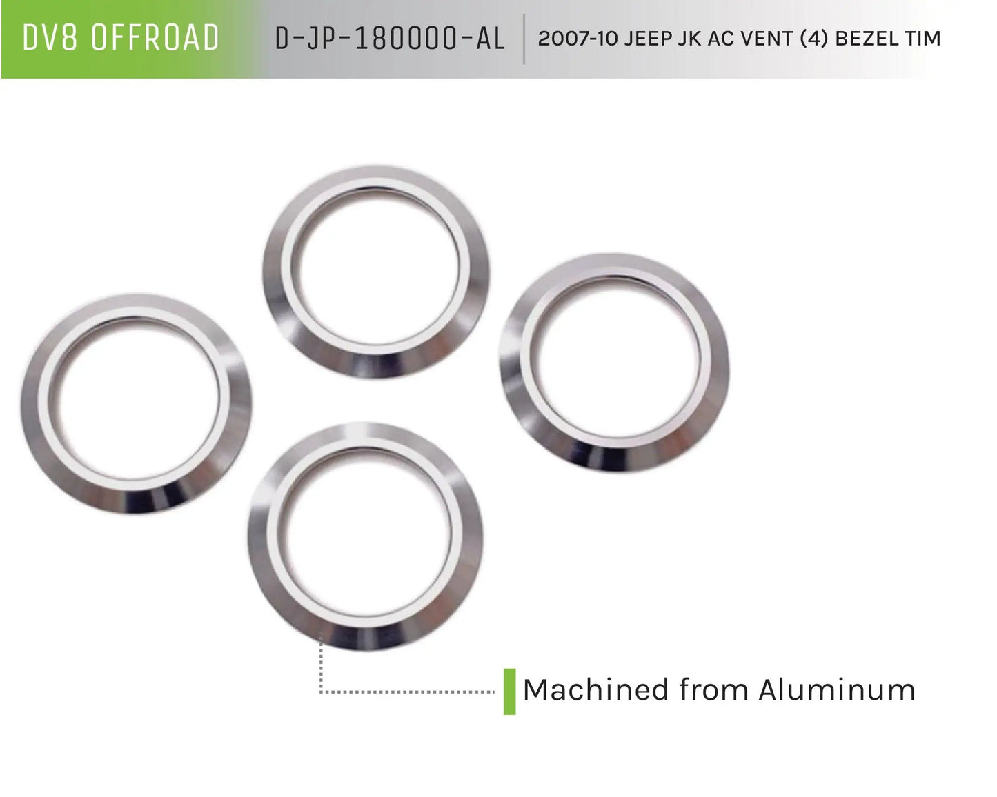 DV8 Offroad 07-10 Jeep JK Ac Vent Bezel Trim; 4-Pieces. by DV8 Offroad