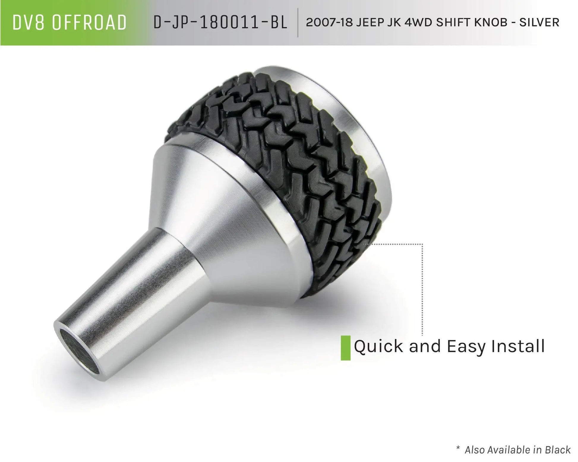 DV8 Offroad Jeep JK 4WD Shift Knob Black by DV8 Offroad