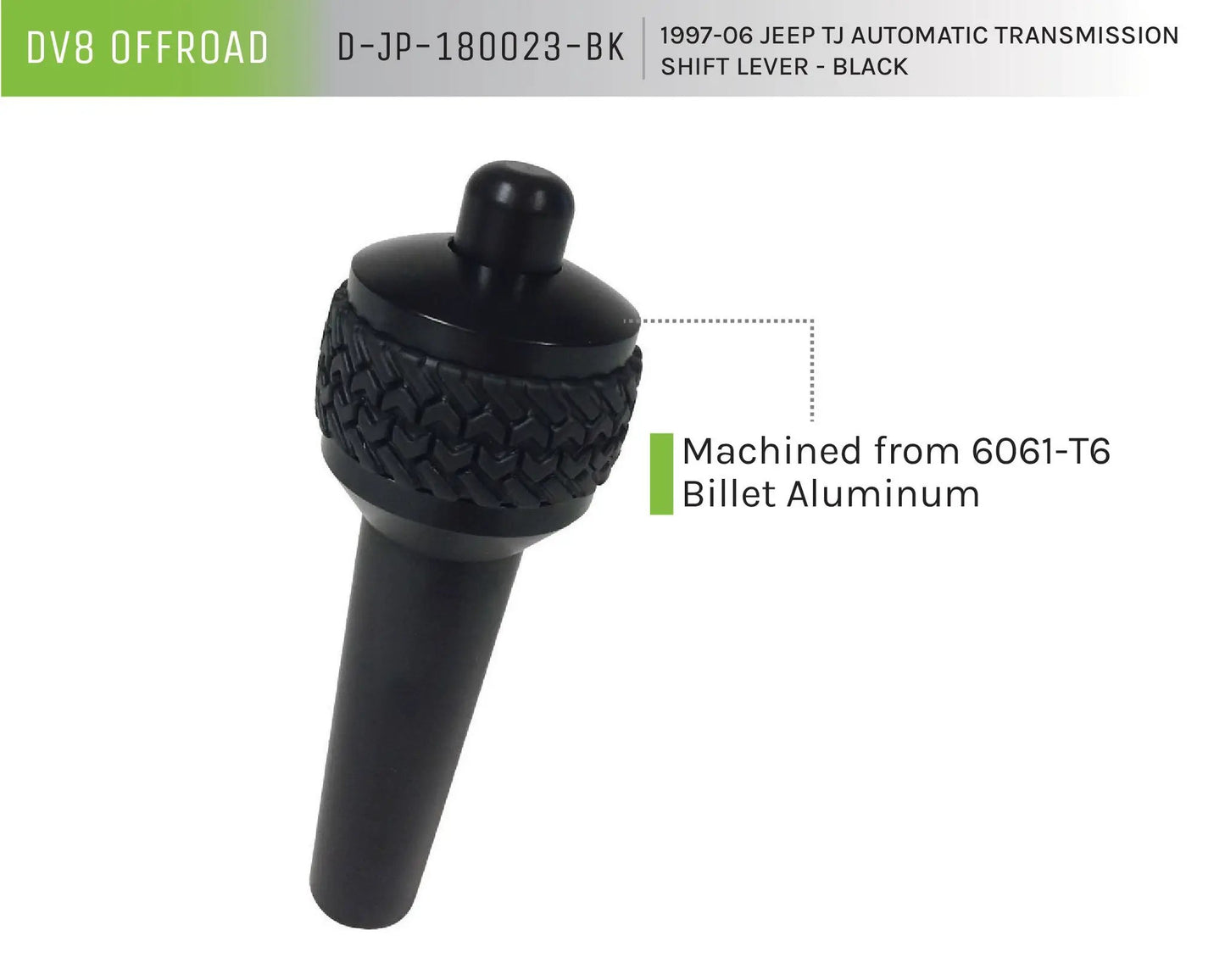 DV8 Offroad Jeep TJ Automatic Transmission Shift Lever Black by DV8 Offroad