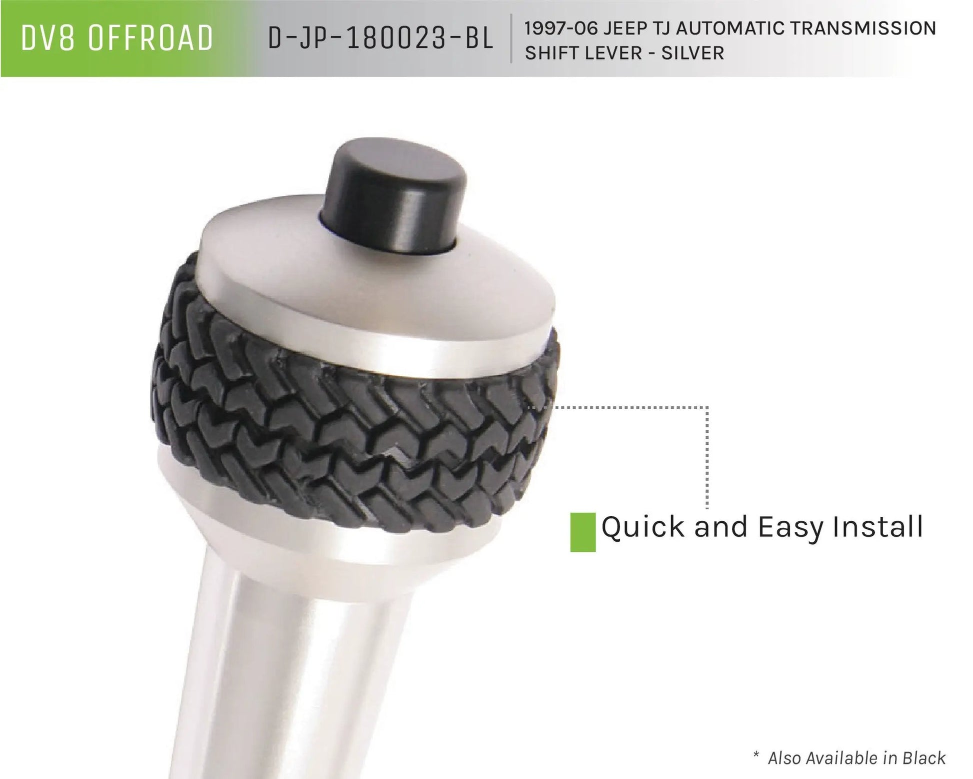 DV8 Offroad Jeep TJ Automatic Transmission Shift Lever Black by DV8 Offroad
