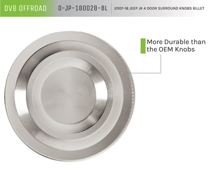 DV8 Offroad 07-18 Jeep JK 4-Door Surround Knobs; Billet by DV8 Offroad
