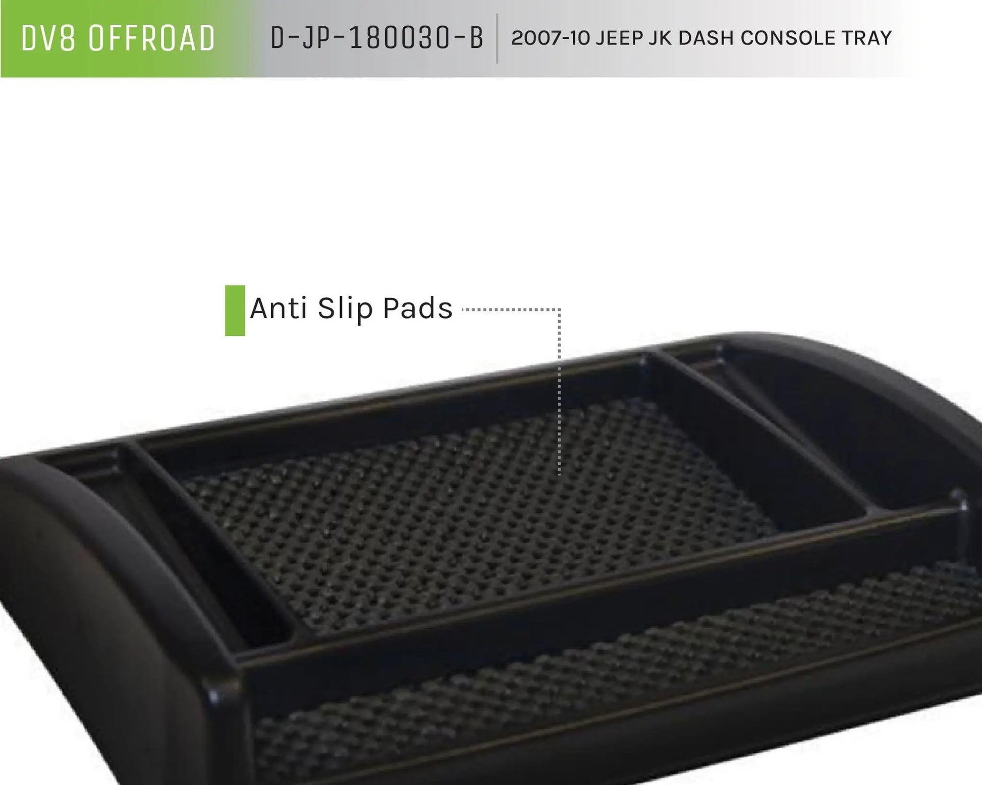 DV8 Offroad 07-10 Jeep JK Dash Console Tray by DV8 Offroad