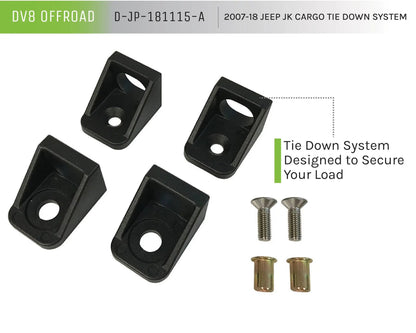 DV8 Offroad 07-18 Jeep JK Cargo Tie Down System; 4-Pieces by DV8 Offroad