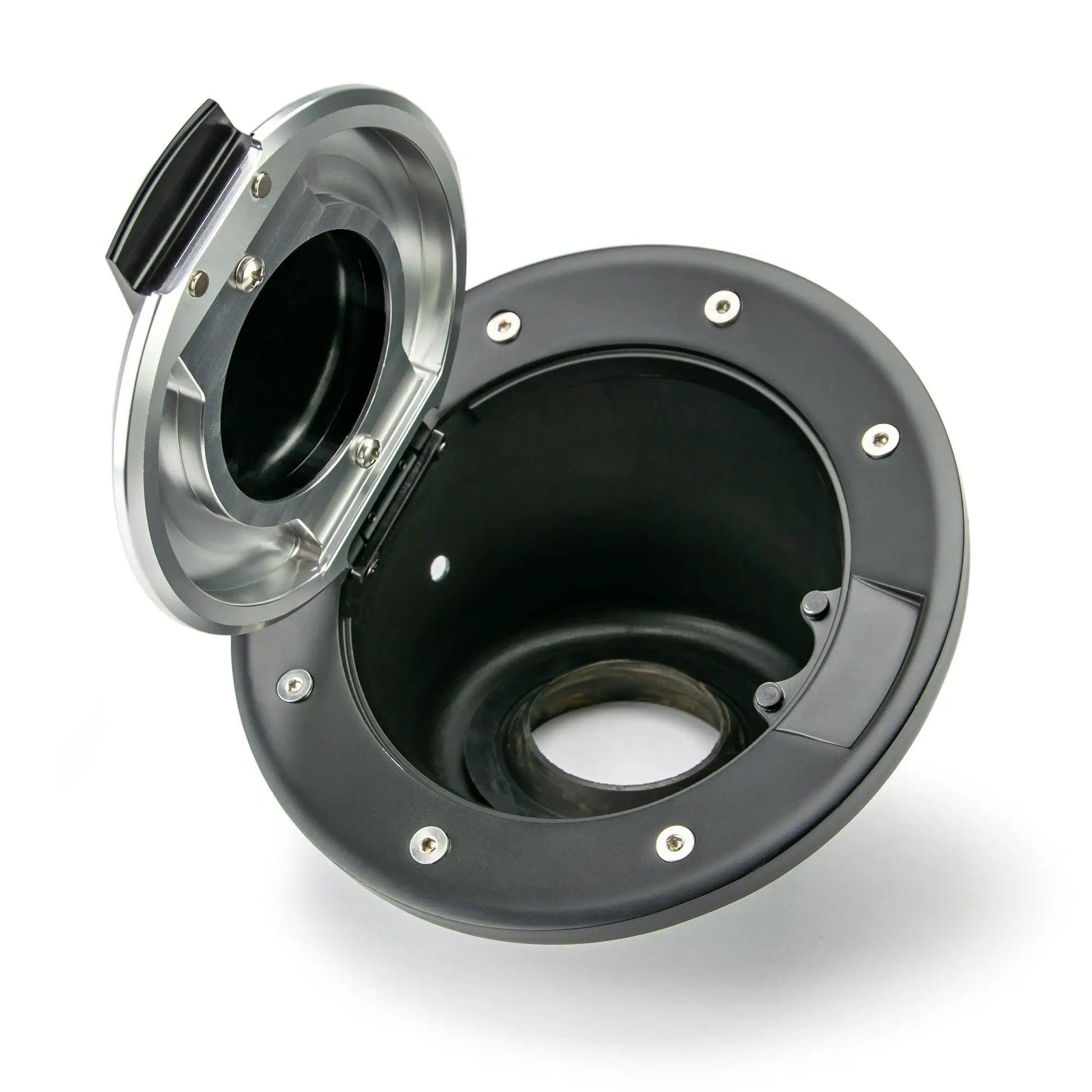 DV8 Offroad 07-18 Jeep JK Fuel Door Assembly; Blk/Slvr by DV8 Offroad