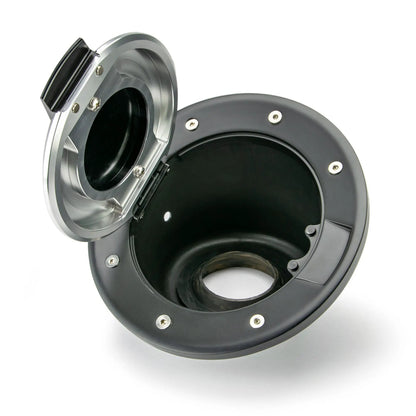DV8 Offroad 07-18 Jeep JK Fuel Door Assembly; Blk/Slvr by DV8 Offroad