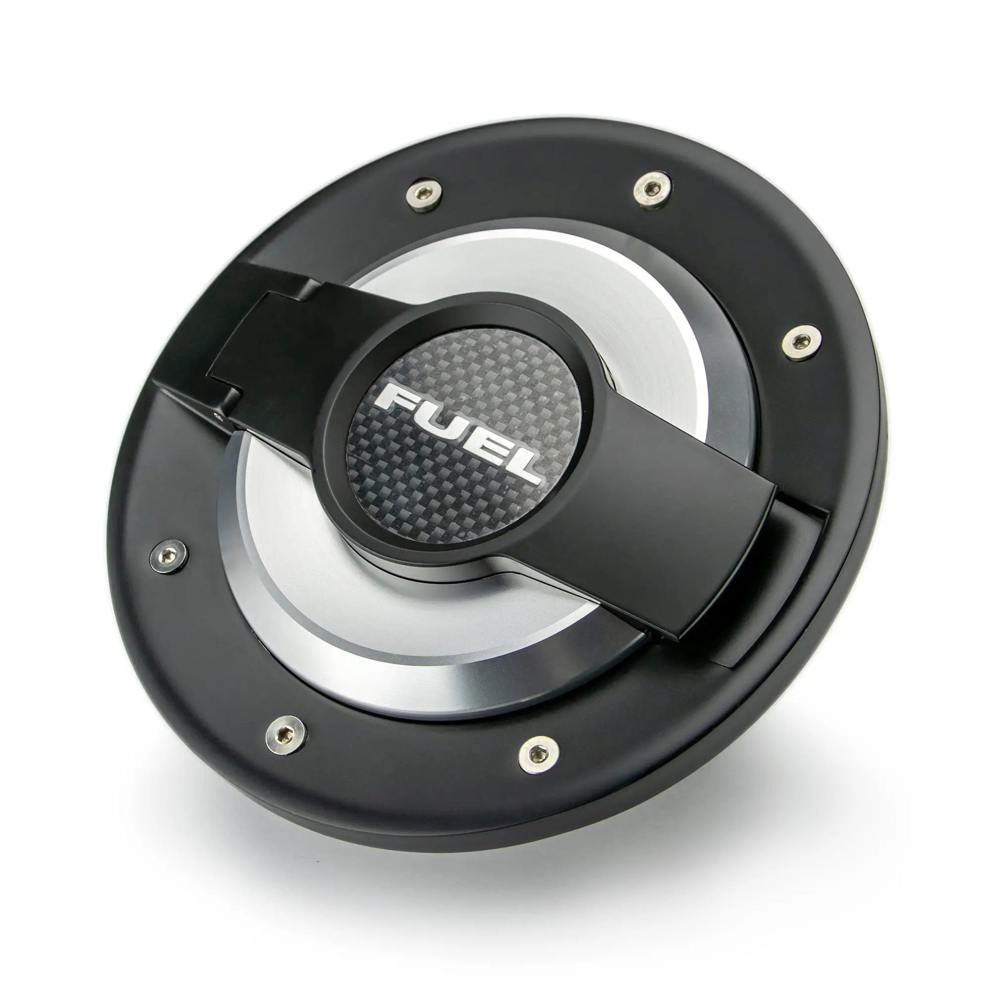 DV8 Offroad 07-18 Jeep JK Fuel Door Assembly; Blk/Slvr by DV8 Offroad