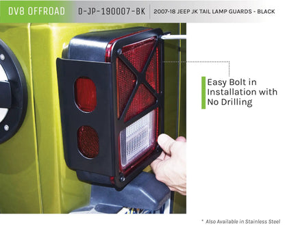 DV8 Offroad 07-18 Jeep JK Tail Lamp Guard; Black; Pair by DV8 Offroad
