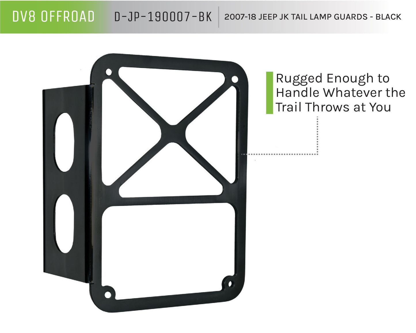 DV8 Offroad 07-18 Jeep JK Tail Lamp Guard; Black; Pair by DV8 Offroad