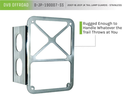 DV8 Offroad 07-18 Jeep JK Tail Lamp Guard; Stainless by DV8 Offroad