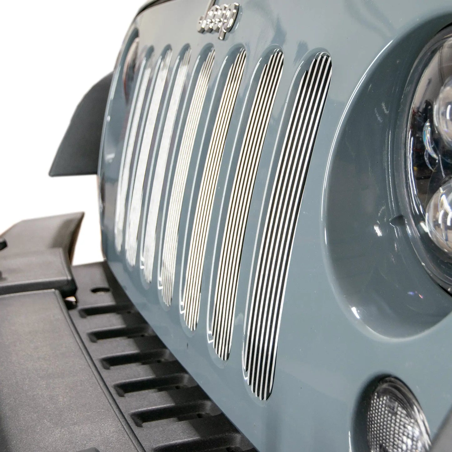 DV8 Offroad 07-18 Jeep JK Grill Inserts; 7-Pieces; Brushed by DV8 Offroad