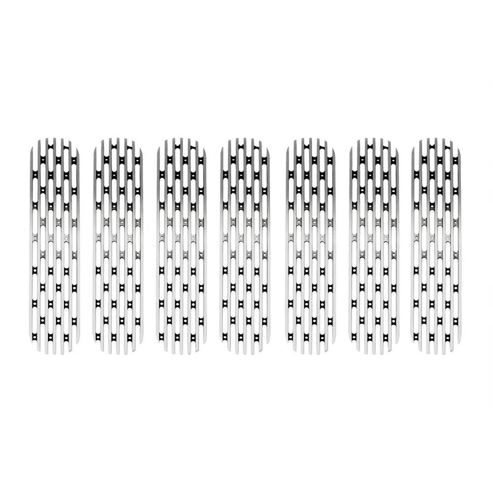 DV8 Offroad 07-18 Jeep JK Grill Inserts; 7-Pieces; Polished by DV8 Offroad
