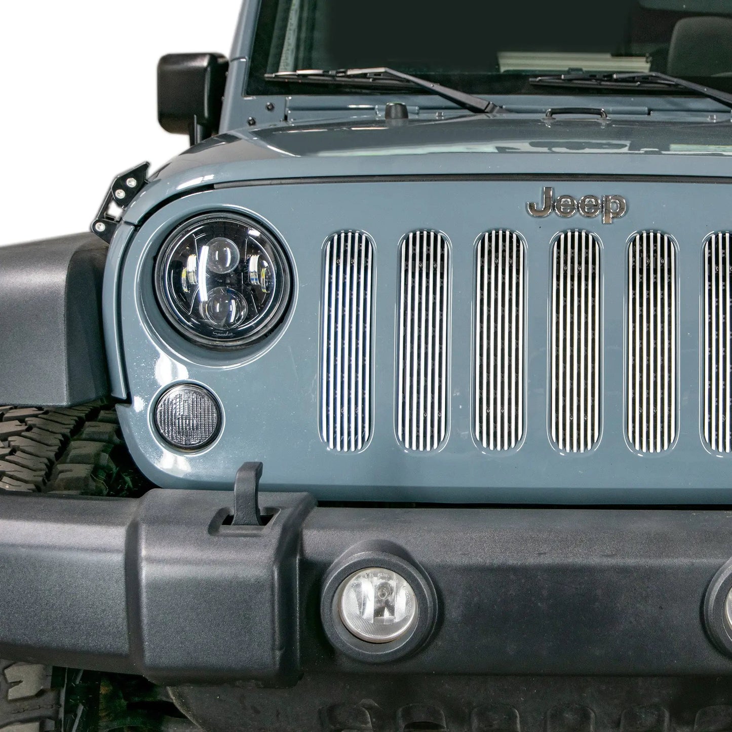 DV8 Offroad 07-18 Jeep JK Grill Inserts; 7-Pieces; Polished by DV8 Offroad