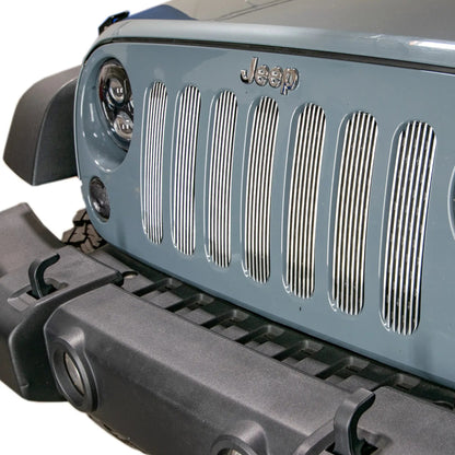 DV8 Offroad 07-18 Jeep JK Grill Inserts; 7-Pieces; Polished by DV8 Offroad