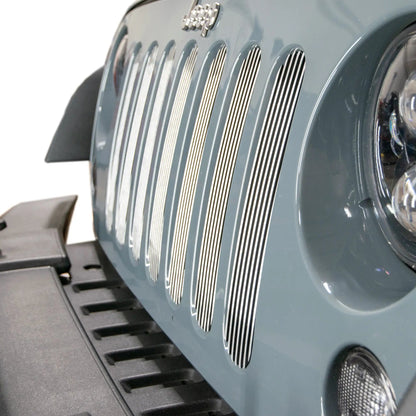 DV8 Offroad 07-18 Jeep JK Grill Inserts; 7-Pieces; Polished by DV8 Offroad