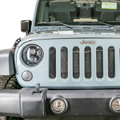 DV8 Offroad 07-18 Jeep JK Mesh Grill; 1 Piece; Black by DV8 Offroad