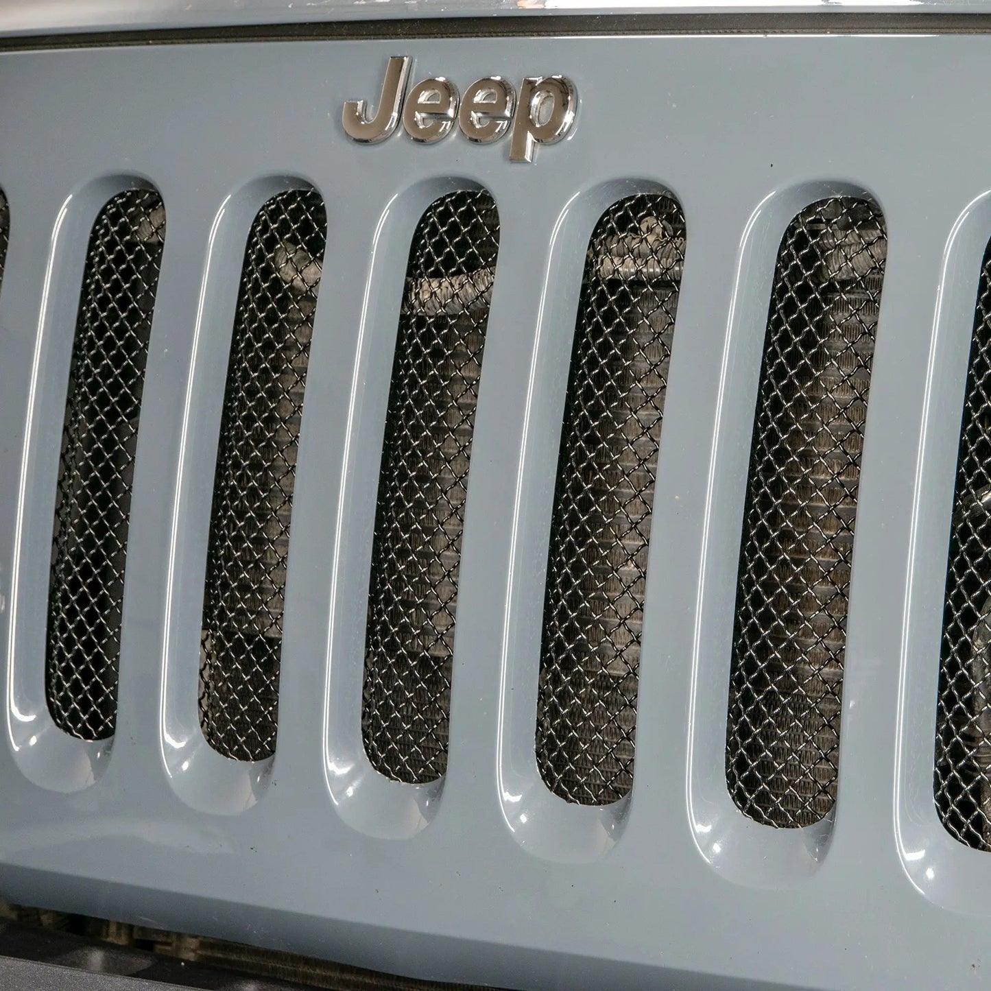 DV8 Offroad 07-18 Jeep JK Mesh Grill; 1 Piece; Black by DV8 Offroad