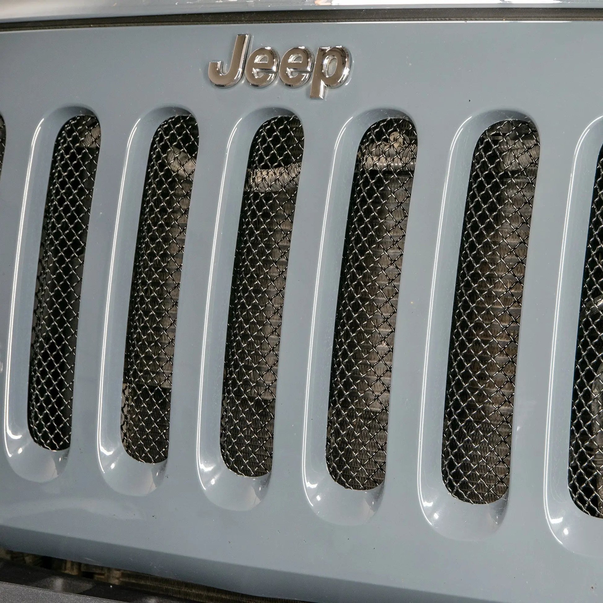 DV8 Offroad 07-18 Jeep JK Mesh Grill; 1 Piece; Black by DV8 Offroad