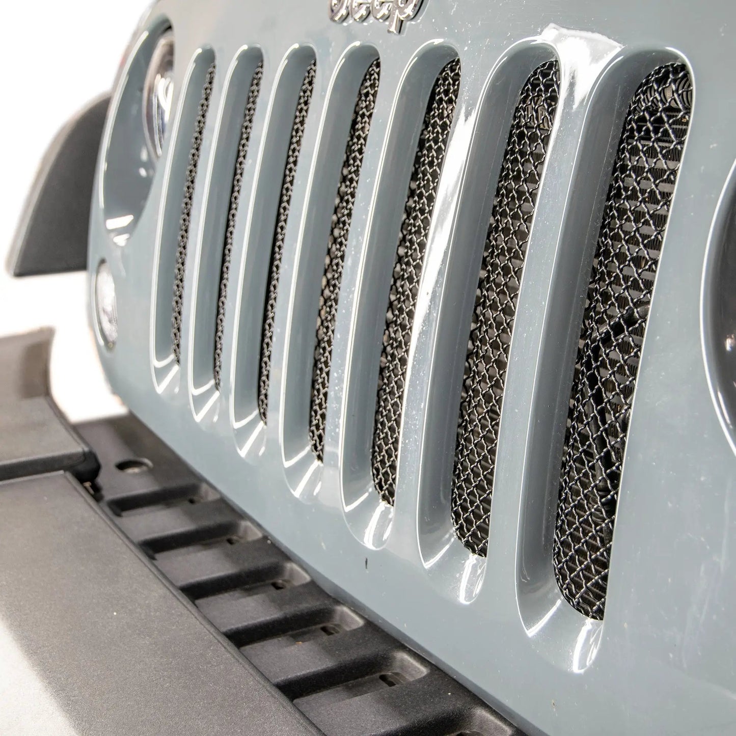 DV8 Offroad 07-18 Jeep JK Mesh Grill; 1 Piece; Black by DV8 Offroad