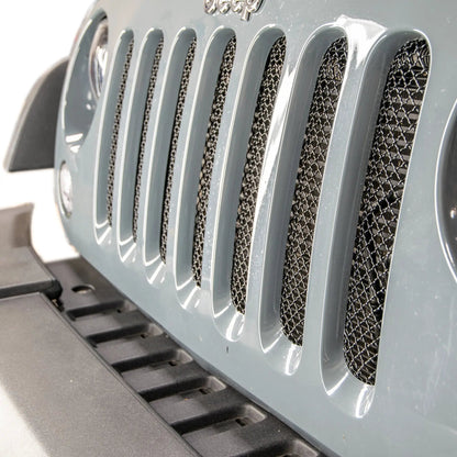 DV8 Offroad 07-18 Jeep JK Mesh Grill; 1 Piece; Black by DV8 Offroad